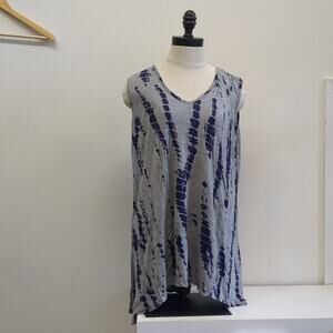 Love Ryan Blue and Gray tie dye Sleeveless Tank Top size 2X